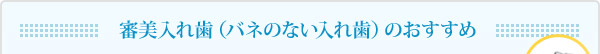 審美入れ歯（バネのない入れ歯）のおすすめ